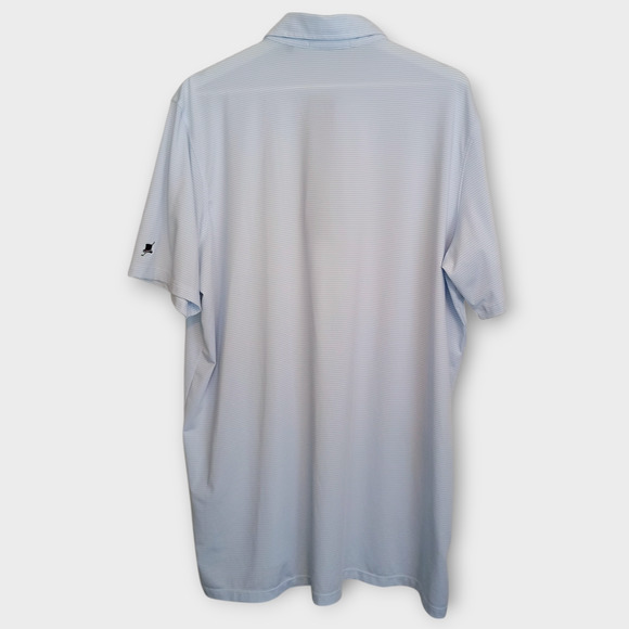 Greyson Polo Mens XL Blue Striped Golf Outdoor Casual Performance Top Hat Shirt - Picture 2 of 10